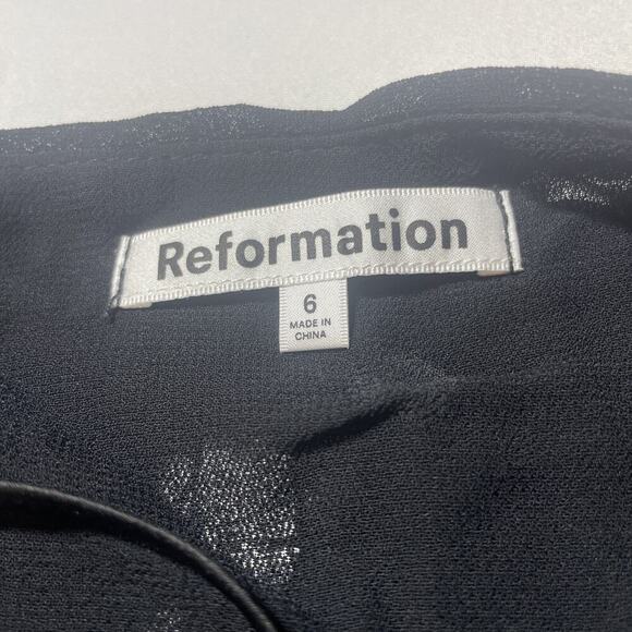 Reformation Little Black Mini Dress 6 S Sequin Party Cocktail Spaghetti Strap - Picture 6 of 8